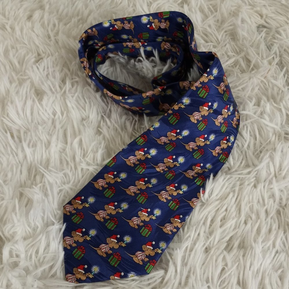 Keith Daniels Christmas Mouse Neck Tie Necktie Sleepy Santa mouse